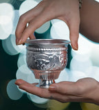 German Silver 2.5 Inch Kum Kum Bharani Cup For Home Pooja Decor K2527