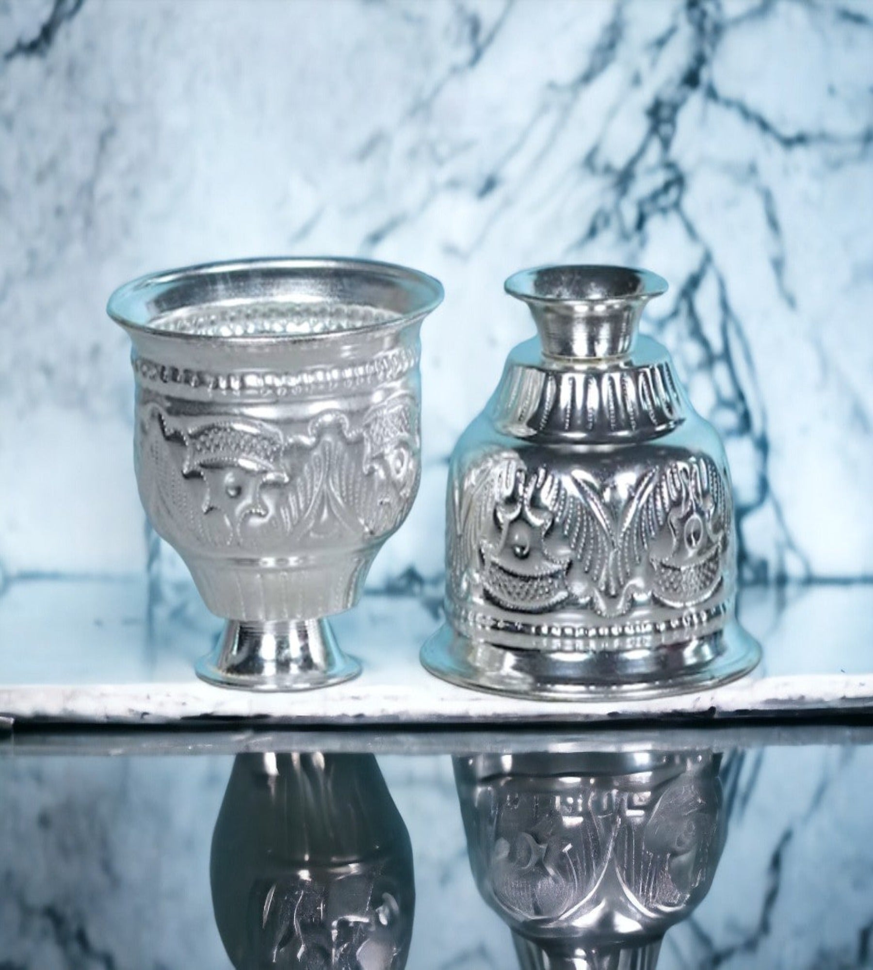 Sigaram German Silver 2.5 Inch Kum Kum Bharani Cup For Home Pooja Decor K2527