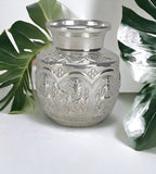 Sigaram 5.5 Inch German Silver Ashtalakshmi Kalash (Chombu) for Home Pooja Decor - Model K2559