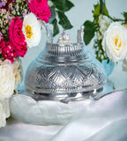 Sigaram German Silver 10X5 Inch Designed Flower Basket For Home Pooja Decor K3109