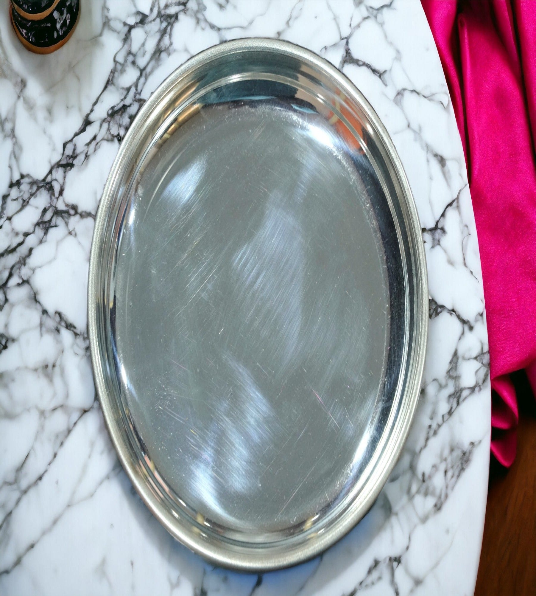 Sigaram German Silver 7 Inch Plain Plate for Home Pooja Decor K3119