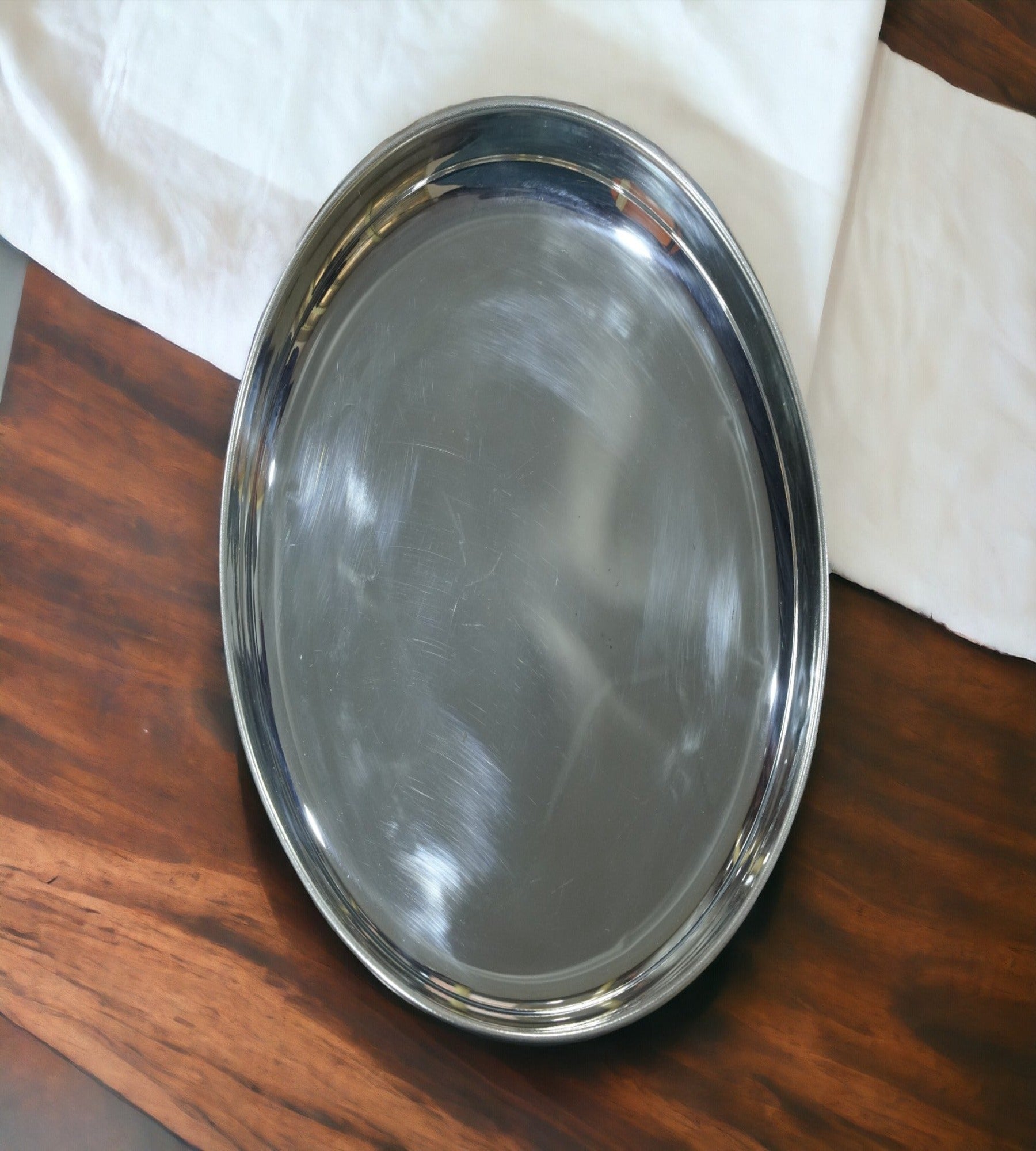 Sigaram German Silver 9 Inch Plain Plate for Home Pooja Decor K3121