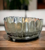 Sigaram German Silver 12 Inch Floral Design Plate With Stand For Home Pooja Decor K3804
