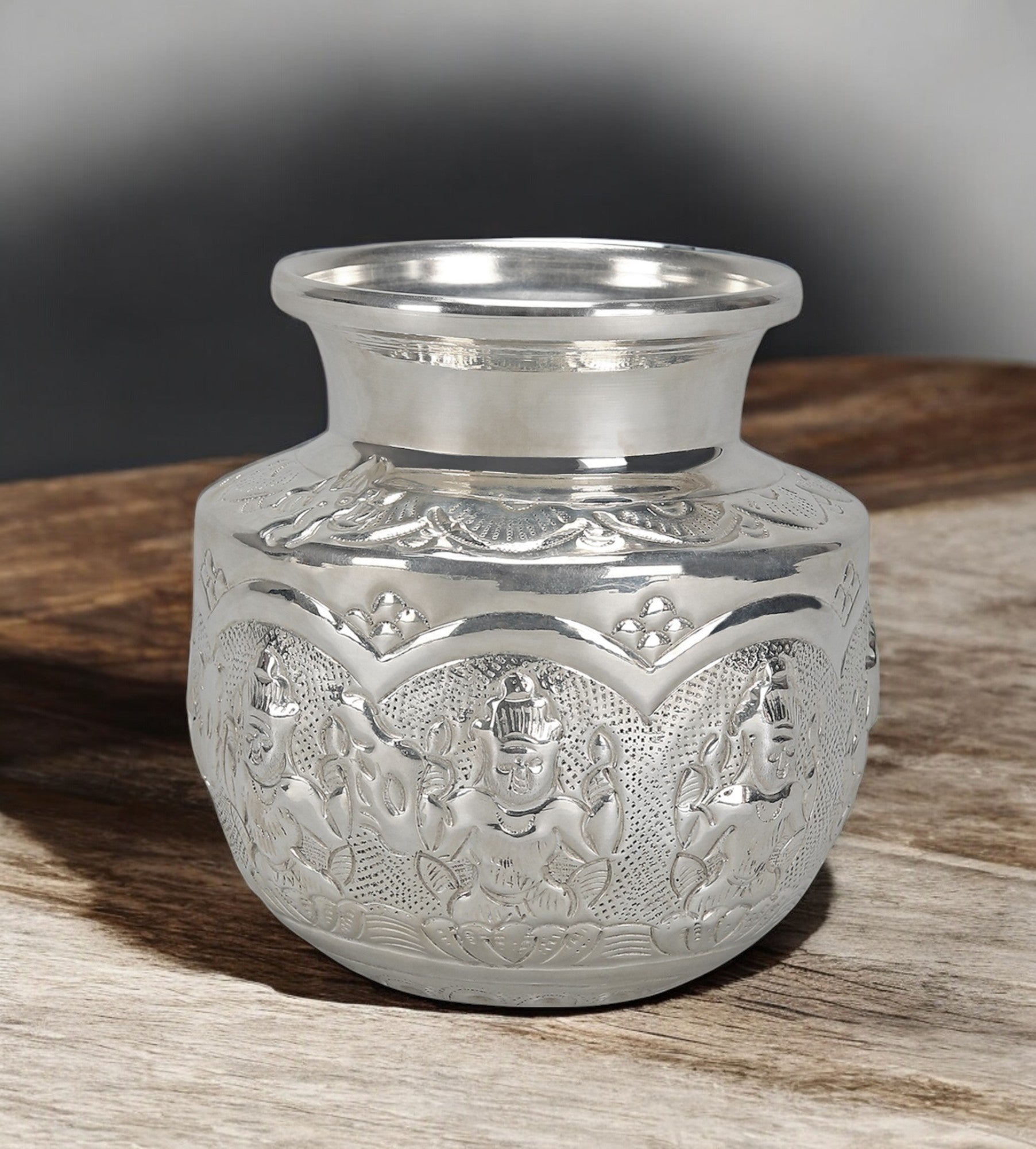 Sigaram German Silver 4 Inch Kalash Chambu For Home Pooja Deccor K3806