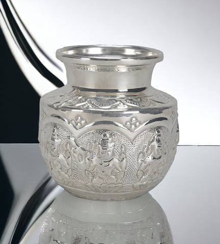 Sigaram German Silver Ashtalakshmi Kalash For Festival Decoration and Office K3977