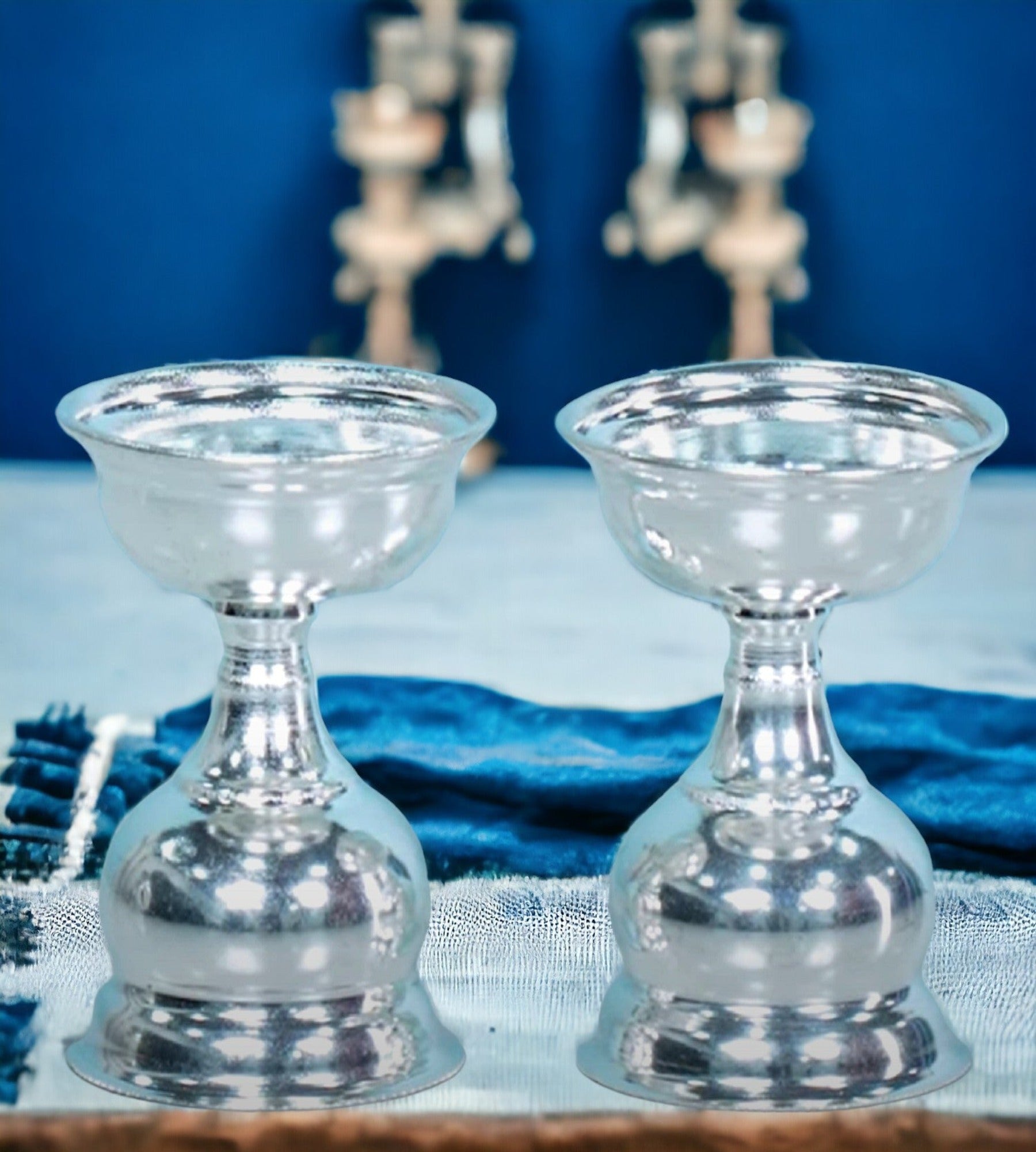 Sigaram Silver Plated (Pack of 2) Table Diya K4130