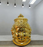 Sigaram 7.5x4 Inch Gold Plated Lakshmi Face Mukoot For Vara Mahalakshmi K4413