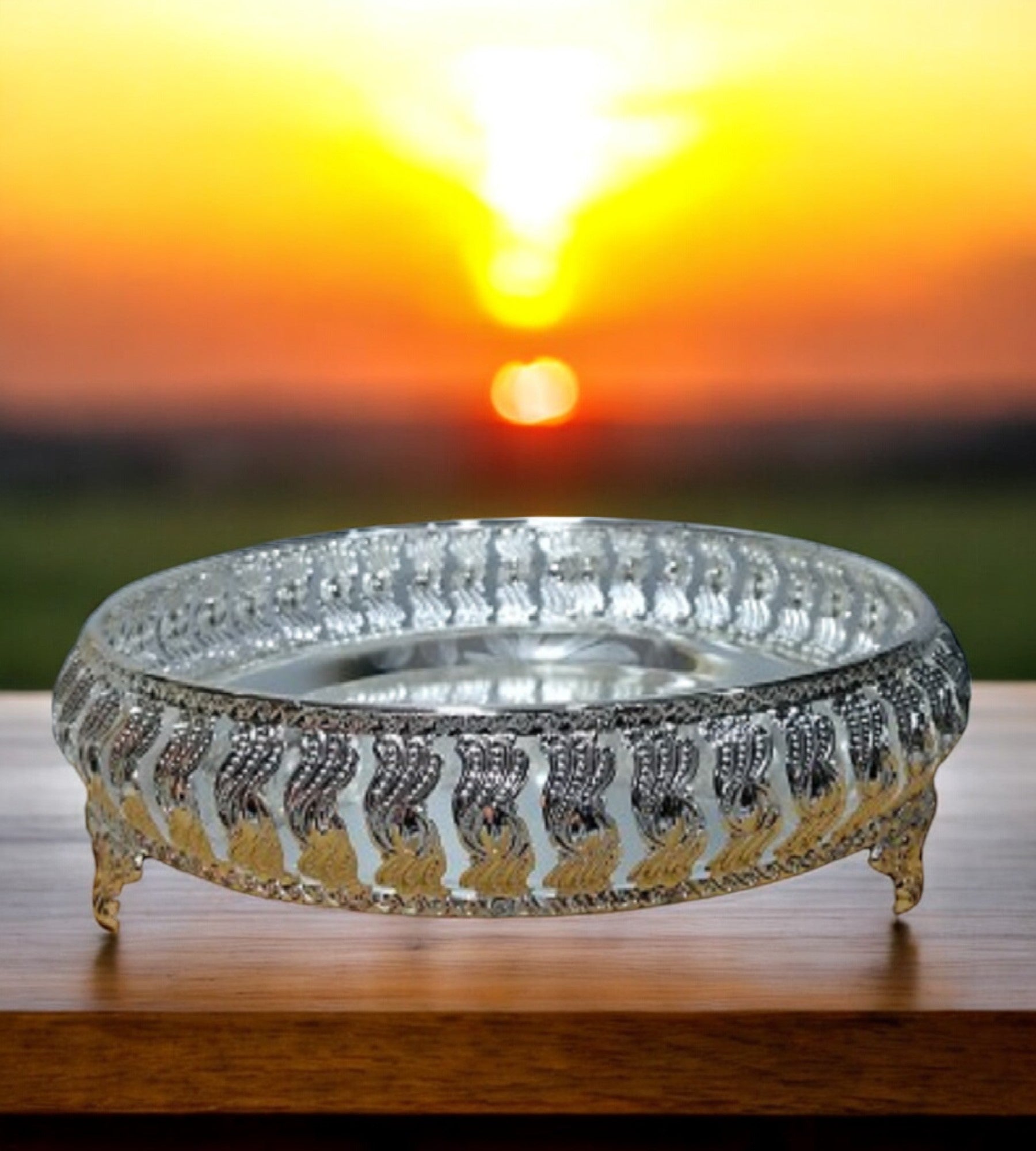 Sigaram 9 Inch Wedding Tray For Pooja Festival and Wedding Ceremany K4459