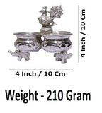 Sigaram Brass 4x4 Inch 3 Cup Panchwala Kum Kum Cup with leg For Home Pooja Decore K4672