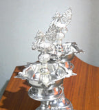 Sigaram 11 Inch Silver Plated Peacock Handle Diya for Home & Temple Pooja Decor K4958