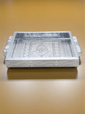Sigaram 7x10 Inch Wooden Silver Plated Choky Tray for Wedding Return Gifts K5170