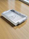 Sigaram 7x10 Inch Wooden Silver Plated Choky Tray for Wedding Return Gifts K5170