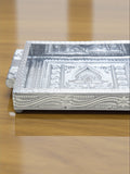 Sigaram 7x10 Inch Wooden Silver Plated Choky Tray for Wedding Return Gifts K5170