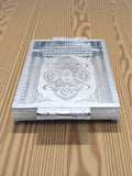 Sigaram 8x12 Inch Wooden Silver Plated Choky Tray Wedding Return Gifts & Festivals K5171