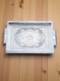 Sigaram 8x12 Inch Wooden Silver Plated Choky Tray Wedding Return Gifts & Festivals K5171