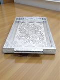 Sigaram 11x16 Inch Wooden Silver Plated Choky Tray for Wedding Return Gifts K5173