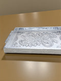 Sigaram 11x16 Inch Wooden Silver Plated Choky Tray for Wedding Return Gifts K5173