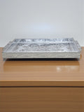 Sigaram 11x16 Inch Wooden Silver Plated Choky Tray for Wedding Return Gifts K5173