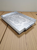Sigaram 12x18 Inch Wooden Silver Plated Choky Tray for Wedding Return Gifts K5174
