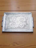 Sigaram 12x18 Inch Wooden Silver Plated Choky Tray for Wedding Return Gifts K5174