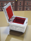 Sigaram 4x4 Inch Wooden Silver Plated Pooja Box for Home Temple Pooja Decor K5175