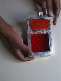 Sigaram 4x4 Inch Wooden Silver Plated Pooja Box for Home Temple Pooja Decor K5175
