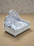 Sigaram 6x4 Inch Wooden Silver Plated Simhasan for Home God Idols Simhasan K5176