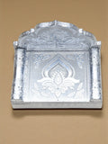 Sigaram 6x4 Inch Wooden Silver Plated Simhasan for Home God Idols Simhasan K5176