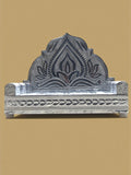 Sigaram 8x5 Inch Wooden Silver Plated Simhasan for Home Pooja God idols Simhasan K5177