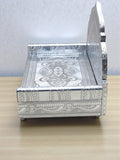 Sigaram 8x12 Inch Wooden Silver Plated Simhasan for Home & Temple Pooja God idols Simhasan K5179