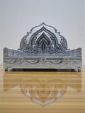 Sigaram 8x12 Inch Wooden Silver Plated Simhasan for Home & Temple Pooja God idols Simhasan K5179