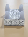 Sigaram 2x2 Inch Wooden Silver Plated Patiya/Chowki for Home & Temple Pooja Decor K5180