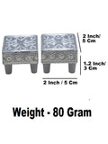 Sigaram 2x2 Inch Silver Plated Wooden Chowki/Patiya for Home & Temple Pooja Decor K5195