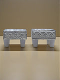 Sigaram 2x2 Inch Silver Plated Wooden Chowki/Patiya for Home & Temple Pooja Decor K5195