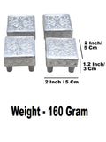 Siaram 2x2 Inch Silver Plated Wooden Chowki & Patiya for Home & Temple Pooja Decor K5196