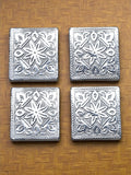 Siaram 2x2 Inch Silver Plated Wooden Chowki & Patiya for Home & Temple Pooja Decor K5196