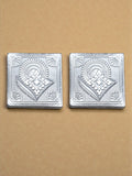 Sigaram 3x3 Inch Silver Plated Wooden Patiya / Chowki For Home & Temple Pooja Decor K5198