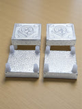 Sigaram 3x3 Inch Silver Plated Wooden Patiya / Chowki For Home & Temple Pooja Decor K5199