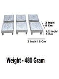 Sigaram 3x3 Inch Silver Plated Wooden Patiya/Chowki For Home & Temple Pooja Decor K5200