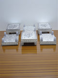 Sigaram 3x3 Inch Silver Plated Wooden Patiya/Chowki For Home & Temple Pooja Decor K5200