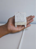 Sigaram 3x3 Inch Silver Plated Wooden Patiya/Chowki For Home & Temple Pooja Decor K5200