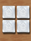 Sigaram 4x4 Inch Silver Plated Wooden Patiya/Chowki For Home & Temple Pooja Decor K5202