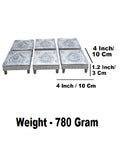 Sigaram 4x4 Inch Silver Plated Wooden Patiya/Chowki For Home & Temple Pooja Decor K5203