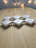 Sigaram 4x4 Inch Silver Plated Wooden Patiya/Chowki For Home & Temple Pooja Decor K5203