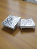 Sigaram 5x5 Inch Silver Plated Wooden Chowki/Patiya for Home & Temple Pooja Decor K5204v