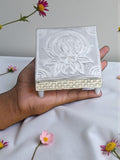 Sigaram 5x5 Inch Silver Plated Wooden Chowki/Patiya for Home & Temple Pooja Decor K5204v