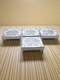 Sigaram 5x5 Inch Silver Plated Wooden Chowki/Patiya for Home & Temple Pooja Decor K5205