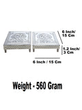 Sigaram 6x6 Inch Silver Plated Wooden Chowki/Patiya For Home & Temple Pooja Decor K5207
