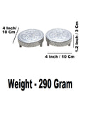 Sigaram 4x4 Inch Silver Plated Wooden Round Pooja Chowki/Patli For Home & Temple Pooja Decor K5210