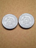 Sigaram 4x4 Inch Silver Plated Wooden Round Pooja Chowki/Patli For Home & Temple Pooja Decor K5210